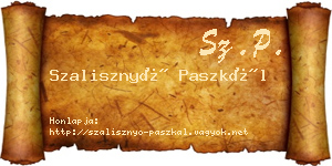 Szalisznyó Paszkál névjegykártya